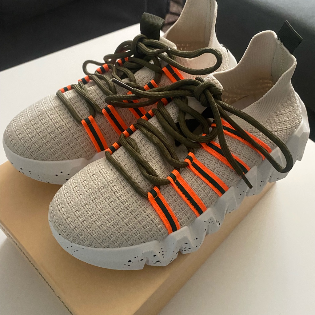 Brand New Womens Cream And Orange Sneakers 75 Off